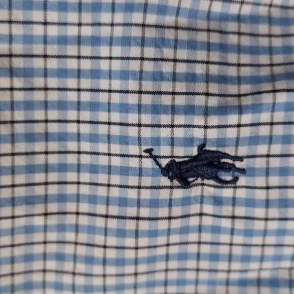Ralph Lauren custom fit size s shirt blue plaid with blue pony - Picture 3 of 4